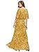 Milumia Women's Boho Vintage Print Split Tie Waist Maxi Dress Yellow Large