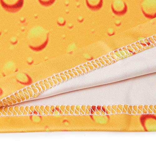 RAISEVERN Unisex Casual 3D - Bier - Muster gedruckt Short T-Shirts Top Tees Gelb