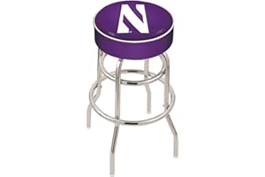 HOLLAND BAR STOOL CO. L7C1-4" Notre Dame (Shamrock) Cushion Seat with Double-Ring Chrome Base Swivel Bar Stool by The Holland Bar Stool Company