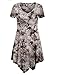 Lock and Love LL WT1063 Womens Short Sleeve All Over Tie-Dye Tunic Top XXXL Brown