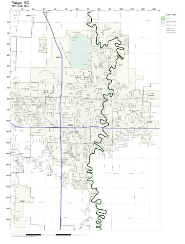 Fargo Zip Code Map Zip Code Wall Map Of Fargo, Nd Zip Code Map Not Laminated: Amazon.com:  Office Products