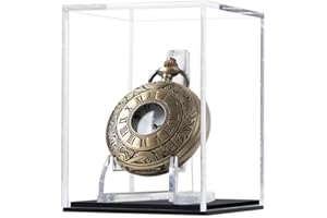 QINRY Pocket Watch Display Case Display Stand Cube Holder Clear Acrylic Box Protected Cabinet Rack Protection Storage Cover Collections