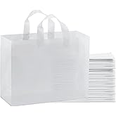 Gift Bags,Large Frosted Plastic Shopping Bags with Handles, Gift Wrap Totes for Small Business (16x6x12 in/50 pack)