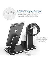 YoFeW   Soporte de carga para Apple Watch, de aluminio, soporte de carga, base de carga, para iWatch, Apple Watch Series 3 2 1 AirPods iPhone X  8 8Plus 7 7 Plus 6S 6S Plus iPad
