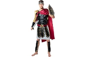 ReneeCho Men Roman Gladiator Solider Costume Halloween Adults Soldier Warrior Armor Spartan Costumes