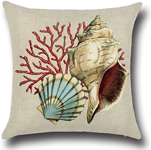 Pillow Cover Case Mediterranean style blue ocean sailor seaweed octopus pillowcase linen sofa cushion cover