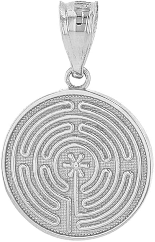 925 Sterling Silber Chartres Labyrinth Disc Medallion Damen Anhänger ...