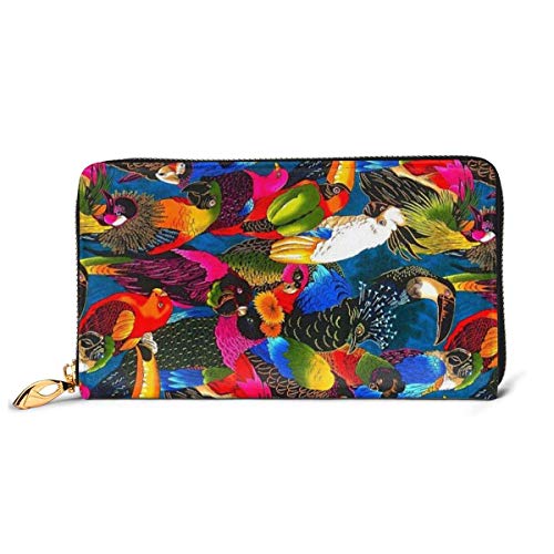 51cdNpsnt7L Colorido diseño de pájaros de loro carteras para hombres y mujeres de cuero largo titular de la tarjeta de cheques… Colorido diseño de pájaros de loro carteras para hombres y mujeres de cuero largo titular de la tarjeta de cheques…