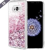 Galaxy S8 Case, Caka Galaxy S8 Glitter Case Luxury Fashion Bling Flowing Liquid Floating Sparkle Glitter Hard Case for Samsung Galaxy S8 - (Rose Gold)