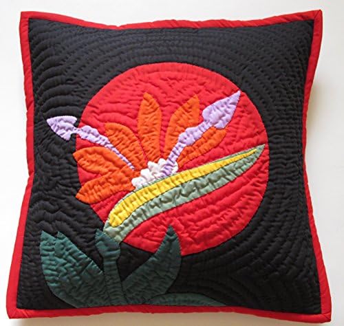 Hawaiian Quilt Pillow Covers/Cushions, 100% Hand Quilted/Hand Appliqued 18"