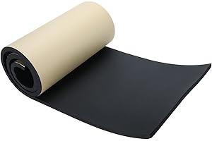 Mono-gatari Sponge Neoprene with Adhesive Foam Rubber Sheet Multi-Function Soundproof Rubber Foam Sheet Closed Cell Neoprene Rubber Roll (1/2” Thk X 12” W X 54” L)
