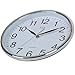 HITO Silent Wall Clock Non Ticking 10 inch Excellent Accurate Sweep Movement Glass Cover, Modern Decorative for Kitchen, Living Room, Bathroom, Bedroom, Office, Classroom (Chrome)