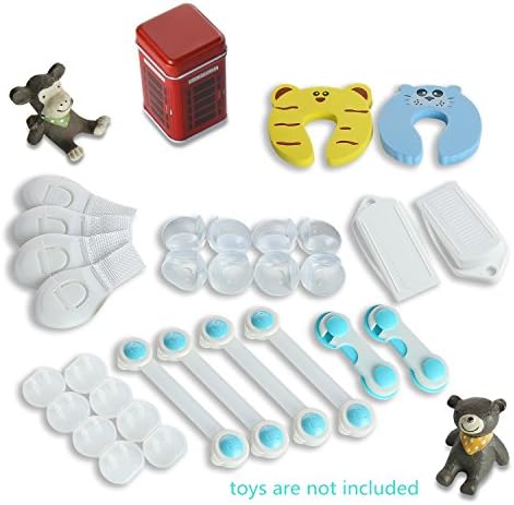 Baby Safety Proofing Kit|Drawer Locks&amp;Table Corners&amp;Door Stops &amp;Ac Plug Socket Covers|Baby Shower Gifts|Baby Registry Gifts|Pack 2