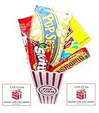 Movie Night Popcorn and Candy Gift Basket Plus 2 Free Redbox Movie Rentals ~ Includes Movie Theater Butter Popcorn and Concession Stand Candy and a Gift Card for 2 Redbox Movie Rentals (Sweedish Fish)