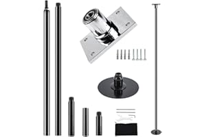 PRIORMAN Height Adjustable Permanent Dance Pole with Fixed Plate Enhanced Safety and Stability for Home Dancing