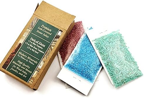 Multi-pack: Crushed Blue Turquoise Stone Inlay, Crushed Green Turquoise Stone Inlay, and Crushed Red Coral Stone Inlay