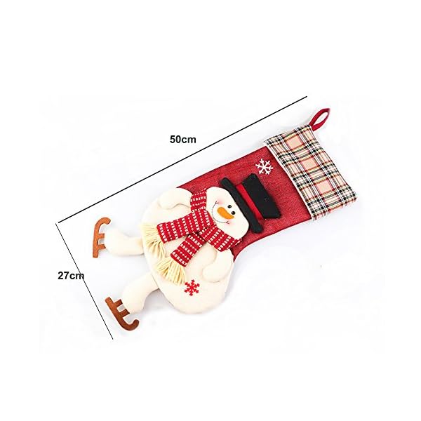 2 PCS Christams Stockings, Lionsoul 3D Large Classic Santa Claus Snowman Christmas Stockings Gift Bags, 18 inch - Image 6