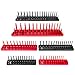 6PCS Socket Organizer Tray Set, Red SAE & Black Metric Socket Storage Trays, 1/4-Inch, 3/8-Inch & 1/2-Inch Drive Deep and Shadow Socket Holders for Toolboxes