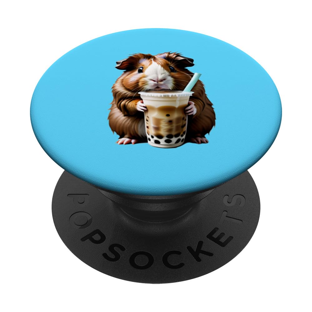 Cute Kawaii Guinea pig Drinking Boba Bubble Milk Tea Lovers PopSockets Swappable PopGrip