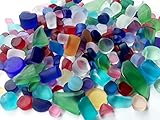 1/4 Lb ≈ 150pcs Bulk Lot Beach Sea Glass Beads Undrilled Supply for Jewelry making Art Decorative Crafts Gift Packaged Multicolor, FREE Gift Package