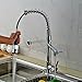Rozin Deck Mount Chrome Finish LED Rotatable Tall Kitchen Sink Faucet Mixer Tap with Pull Down Sprayer Curve Spout Bar Faucet
