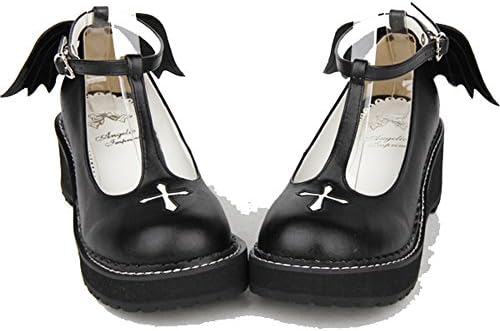 Black 50MM Heel Ankle-High Round-Toe Lolita Shoes