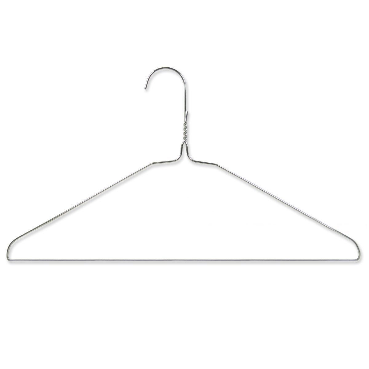 HANGERWORLD 41cm Galvanised Silver Metal Coat Clothes Hangers, Pack of