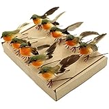Yolococa Very Cute Artificial Feather Robin Bird Christmas Tree Decoration Craft