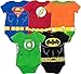 Justice League Baby Boys' 5 Pack Superhero Bodysuits - Batman Superman The Flash Aquaman & Green Lantern (3-6M)