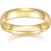 MINDDHA 14K Gold/White Gold Plated Rings for Women, Wedding Band, Stackable, Knuckle, Dainty Thumb & Pinky, Non Tarnish/Silver, Gold Rings for Women 2mm 4mm 6mm Band Sizes 4-12