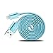 Kenex® 2 Pack 6.6ft [Blue] USB 2.0 Nylon Braided Lightning Cable USB Charging Cable Cord for iPhone 6S/6S Plus/6 Plus/6/5/5C/5S/SE, iPad Air, Mini 4, iPod 5 and iPod 7