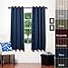 Best Home Fashion Thermal Insulated Blackout Curtain - Antique Bronze Grommet Top - Navy - 52