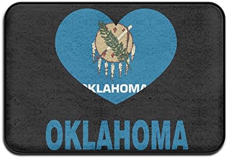 I Love OKLAHOMA Entry Way Outdoor Non-Skid/Slip Rug 23"x15" Doormat