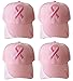 Y&W Headwear Set of 4 Breast Cancer Awareness Pink Ribbon Baseball Caps Hats/Pink on Pink