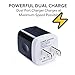 Certified 2.1A Dual 2-Port Easy Grip USB Power Adapter Wall Block Cube Charger (HOLIDAY SPECIAL) for iPhone X 8 iPhone 7 6/6S Plus, 5S, iPad Pro, Galaxy S7, S6 Edge Plus, S5, Nexus, HTC & More(6-Pack)