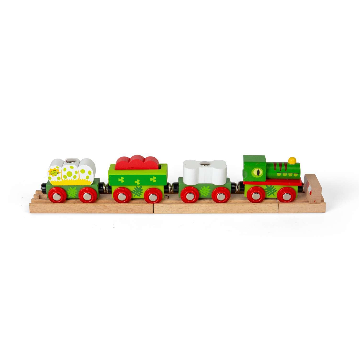 Bigjigs Rail Wooden Dinosaur Railway Engine and Carriages