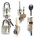Polysun 5 Pieces Padlock Set Opener Lock Tools Set Training Tools Transparent Cutaway Practice for Beginner