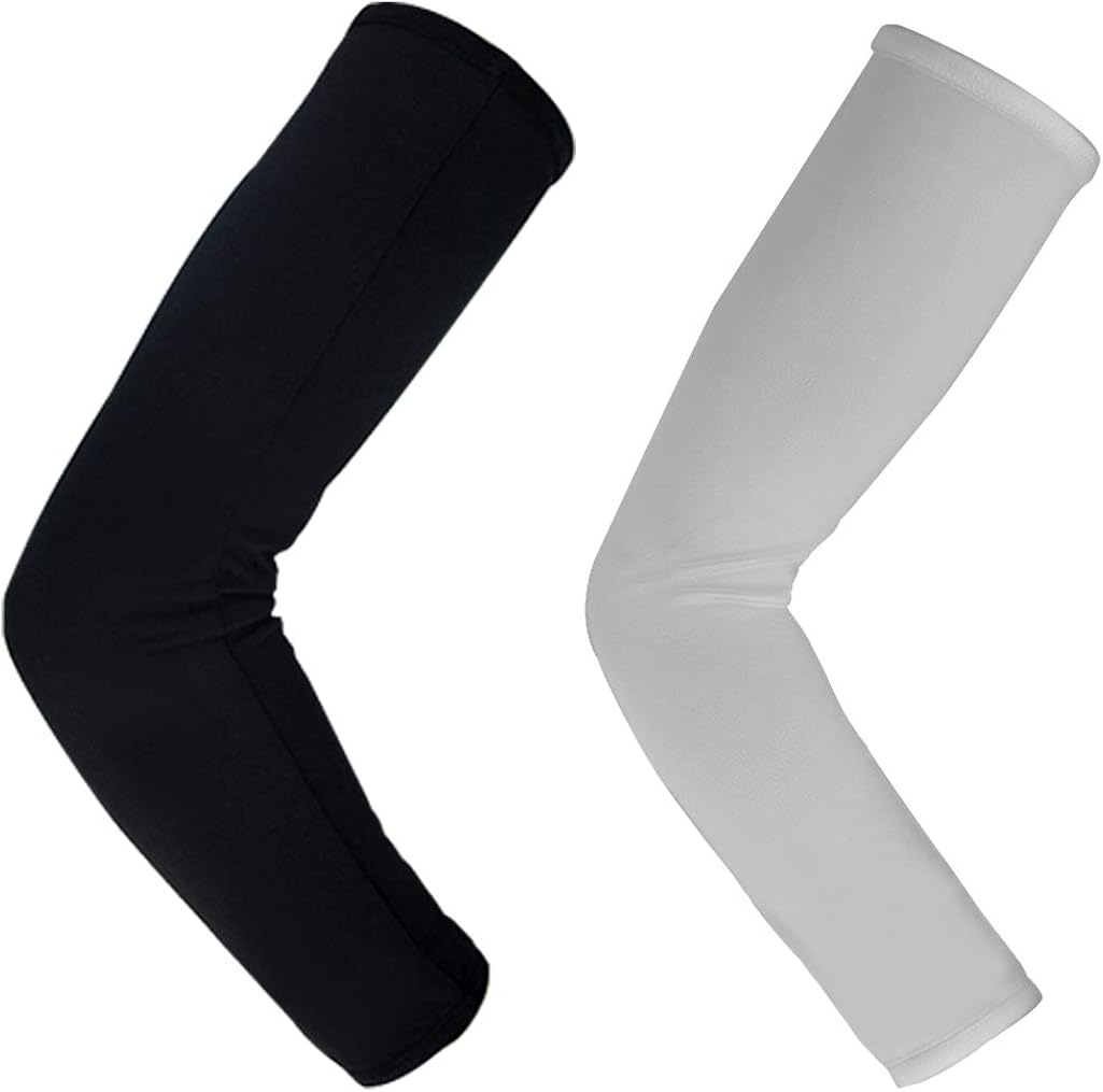 10 Pairs Unisex Arm Sleeves, Arm Sleeves UV Sun Protection Cooling Sleeves for Women Youth Arm Cover Sleeves for Boys Girls Bike Riding Baseball Basketball Running Outdoors Activities, Black and White: Clothing