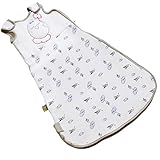 Nested Bean Zen Sack Classic - Adjustable Cotton Wearable Blanket | Baby Sleeping Bag (0-6 Months, Flying Adventures of Bunny)