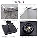 LED Fabric Bedside Table Lamp, Minimalist Solid Wood Table Lamp, Bedside Desk Lamp Square Nightstand Lamp with Flaxen Fabric Shade for Bedroom, Living Room, Kids Room, College Dorm, Coffee Table(Grey)