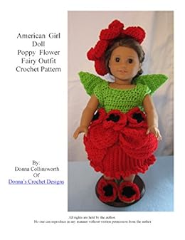 poppy leaf crochet pattern Fairy Outfit by Crochet for Pattern Girl Poppy Dolls American Flower