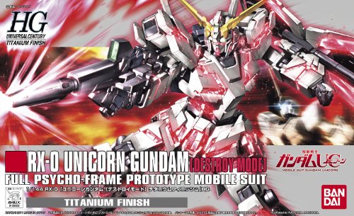 Bandai Hobby Unicorn Destroy Mode Titanium Finish HGUC Action Figure