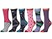 12 Pack Women Colorful Patterned Fashion Crew Socks by Frenchic (Red Love)