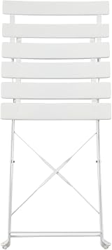 Harbour Housewares 2 Seater White Round Bistro Table and Chairs Set 3 Piece view 4