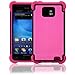 Triple Defender Layered Back Cover Case for Samsung Attain Galaxy S II S2 (SGH-i777, GT-i9100) (At&t / Unlocked) Samsung Galaxy S II [CellJoy Retail Packaging] (Hot Pink & Black)