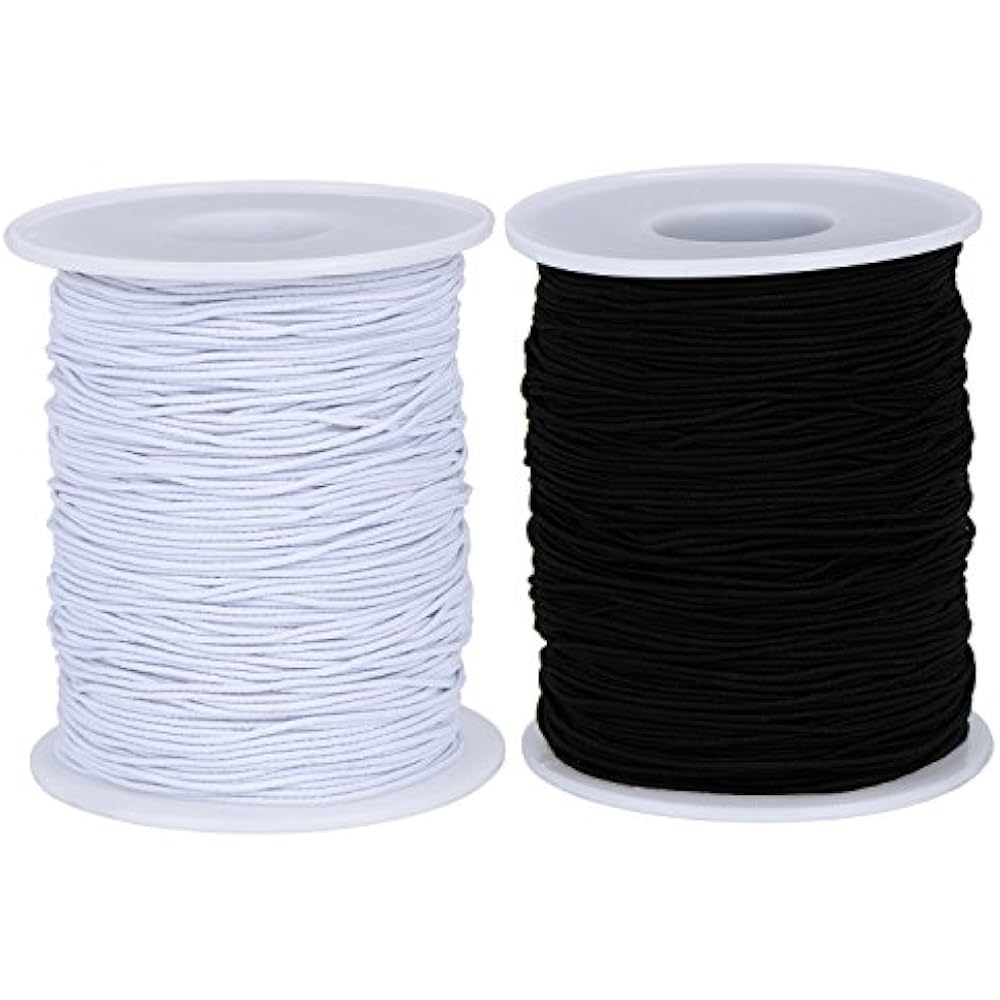 2 Roll 0.8 Mm Elastic Cord Thread Beading Threads Stretch String Fabric