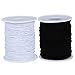 Outus Elastic String for Bracelets Making,2 Rolls 0.8 mm Bracelet String Elastic Total 109 Yards,Sturdy Stretchy Cord for Jewelry Making,Necklaces(Black and White)