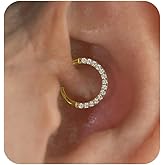 Cartilage Daith Earrings For Women Small 14K Gold Plated Hoop Hypoallergenic Helix Piercing Huggie Surgical Steel Diamond Implant Cubic Zirconia Jewelry