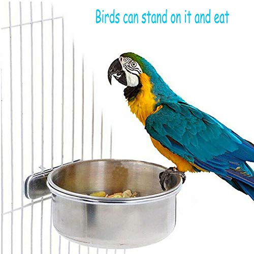 PINVNBY Parrot Feeding Cups Birds Food Dish Stainless Steel Parrot