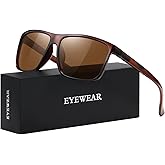 KWHZXGYY Sunglasses Men Polarized Sunglasses for Mens and Womens,Black Retro Sun Glasses Driving Fishing UV Protection